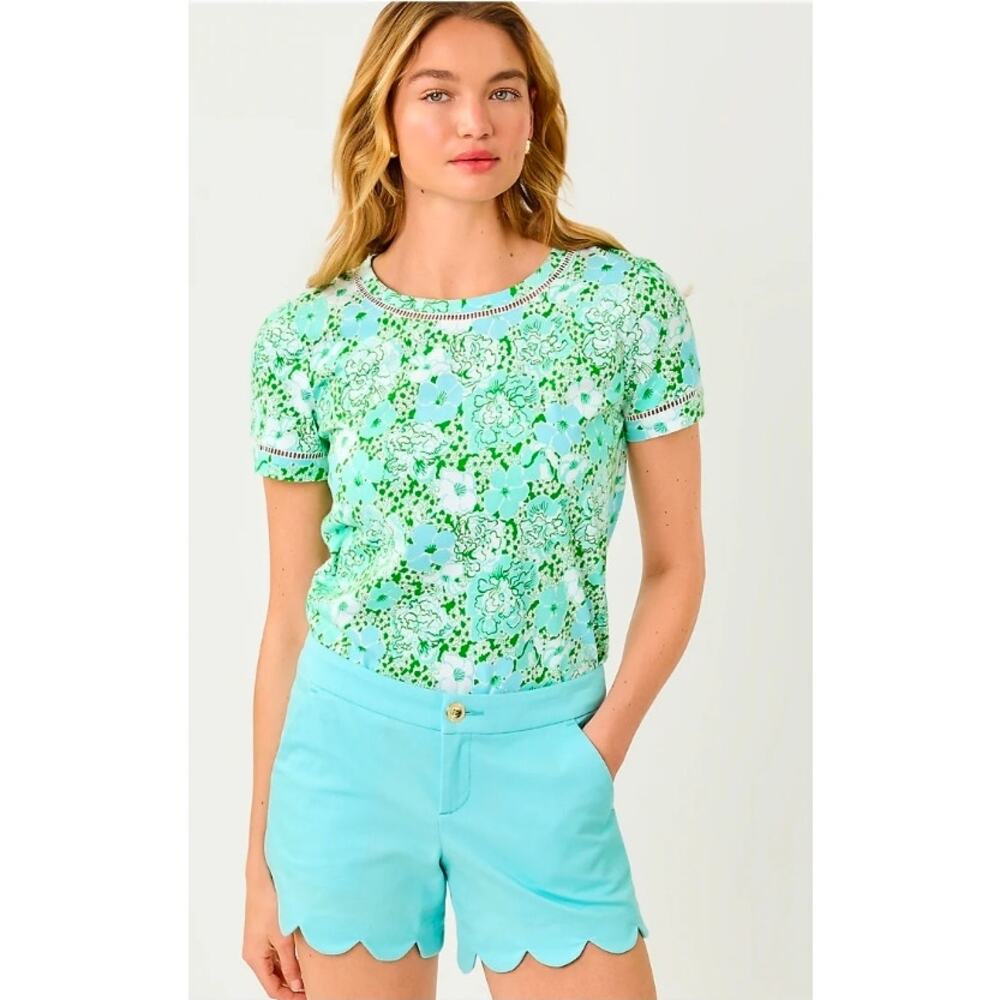 Lilly Pulitzer buttercup stretch short day dream blue shorts size 6 resortwear - Picture 2 of 8